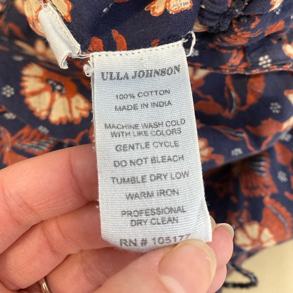 Ulla Johnson Delphine Floral Ruffle Jumpsuit Navy Blue Multi Color Floral Size 4 - Picture 13 of 13